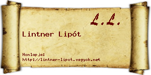 Lintner Lipót névjegykártya